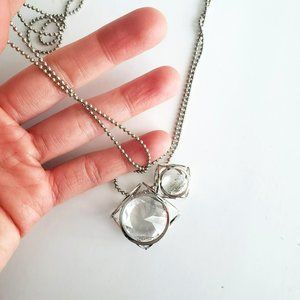 Crystal Cube Beaded Chain Necklace